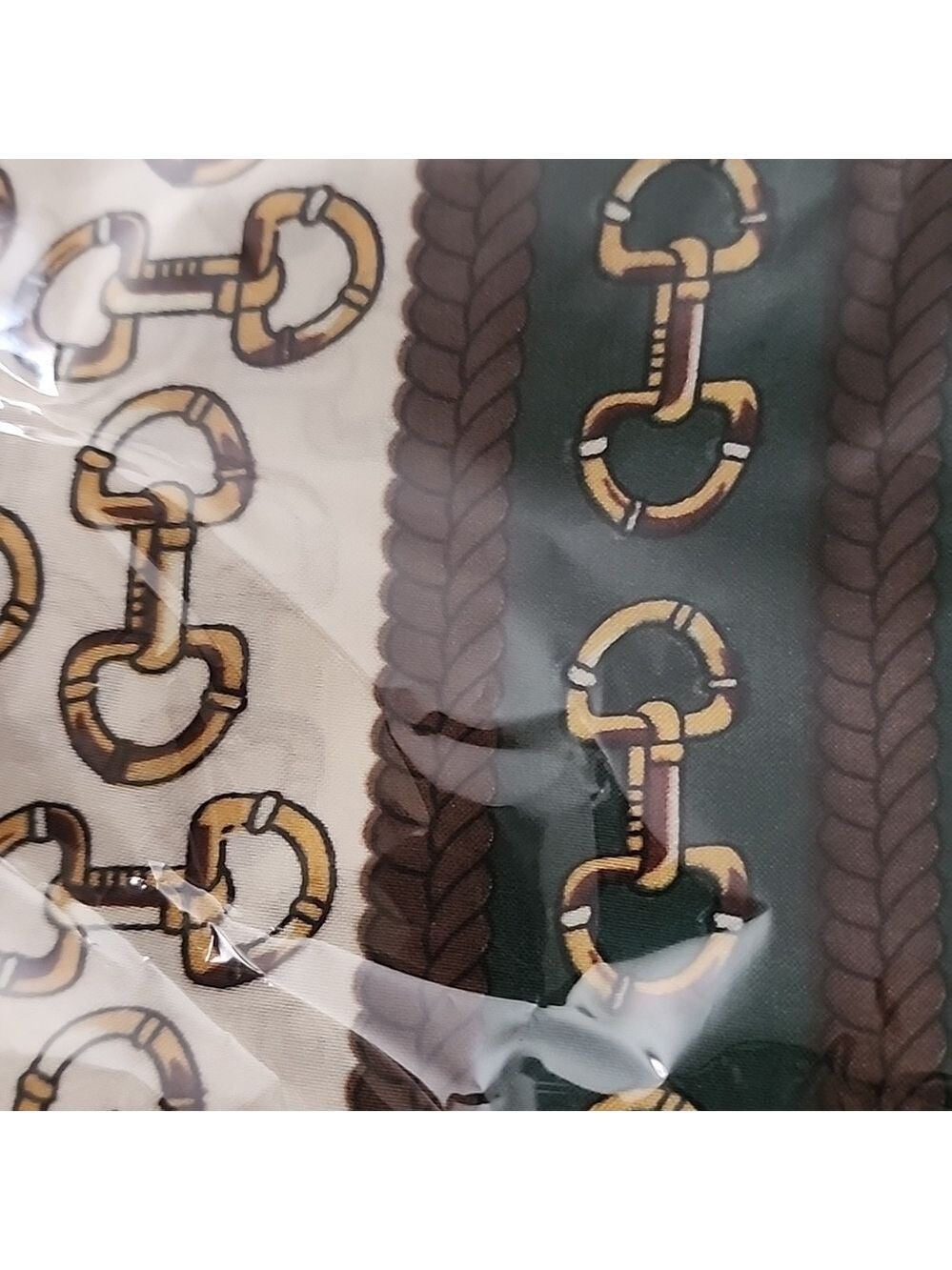 CHAIN PATTERN FASHION SCARF Green GOLD - Picture 3 of 4